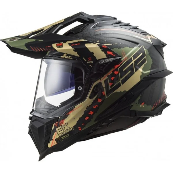Capacete LS2 MX701 Explorer Extend Verde MIlitar Fosco